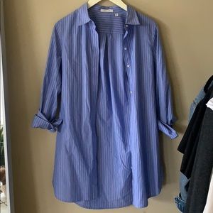 BABATON button striped blue shirt XS